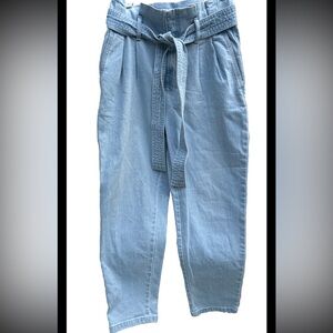 A New Day Jeans Womens Size 6 Blue Paper Bag Belted High Rise